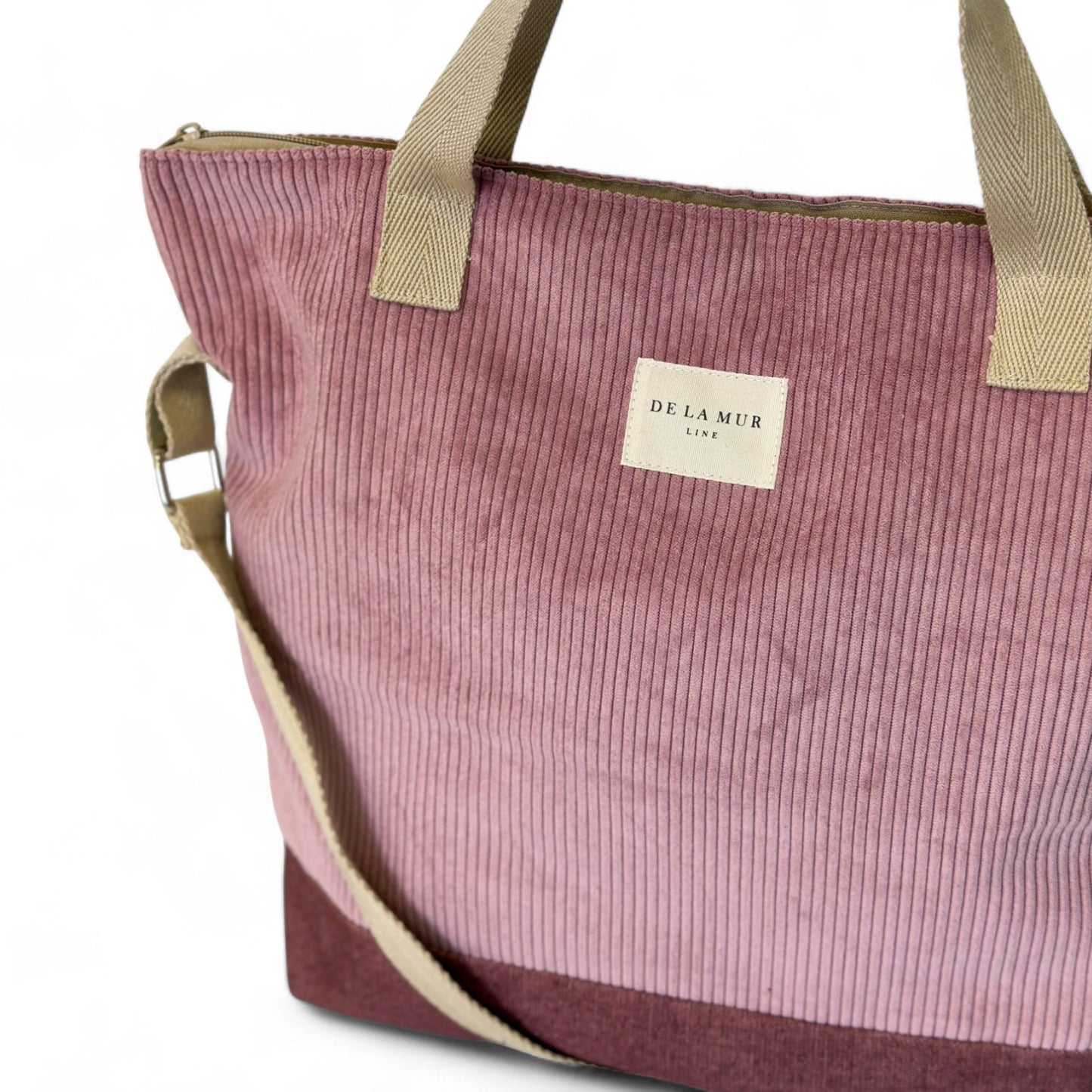 Mom Bag Luiertas ribstof roze