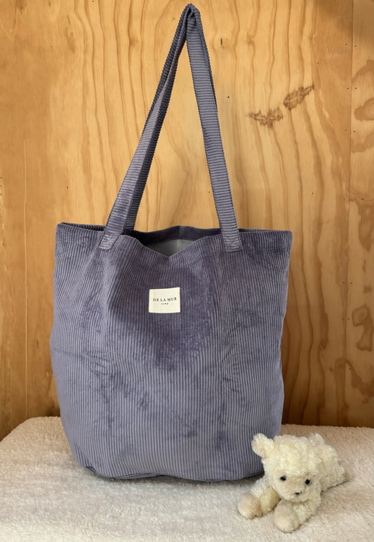 Mom Bag Shopper ribstof paars