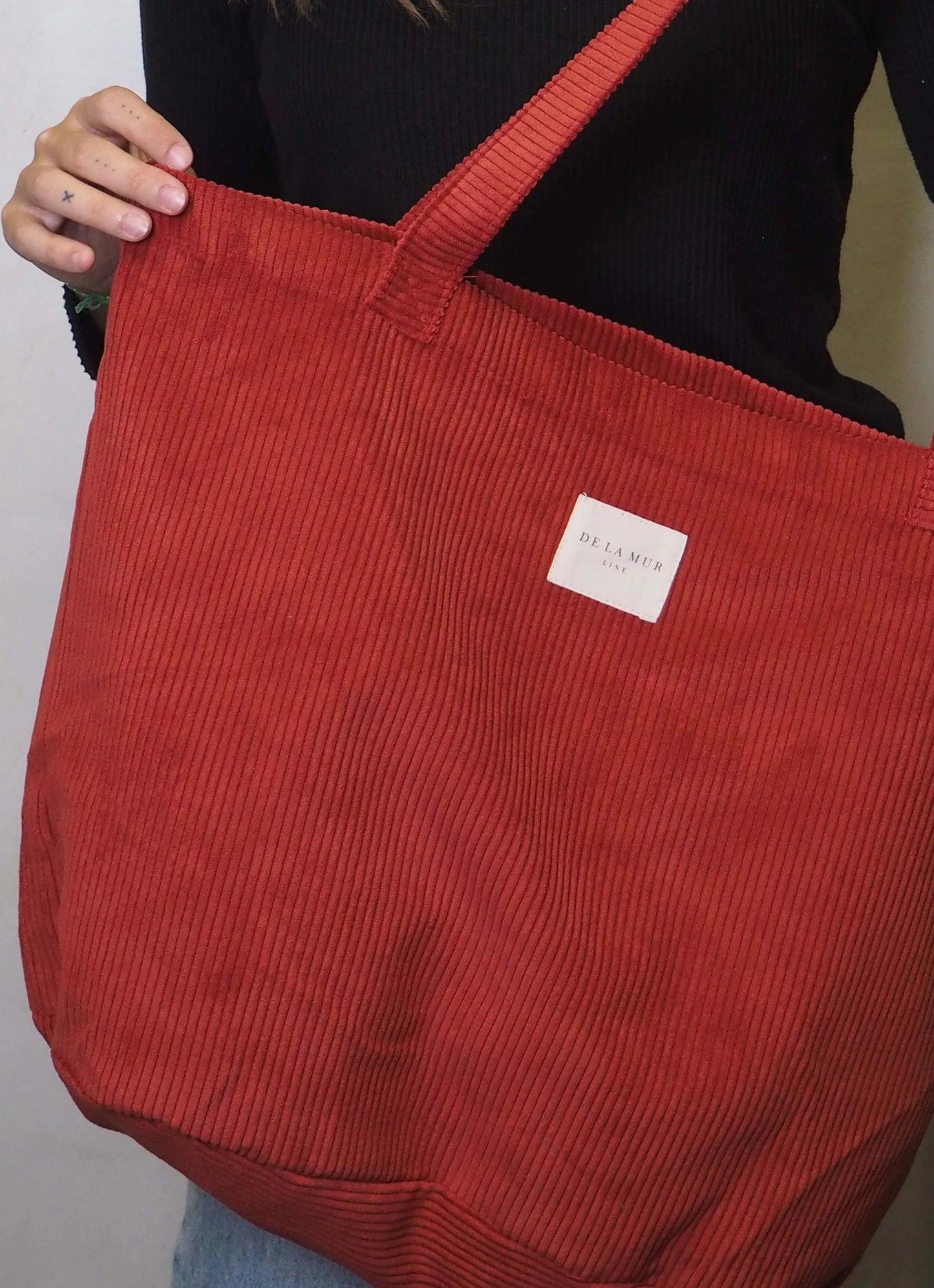 Schoudertas Shopper Rib RED