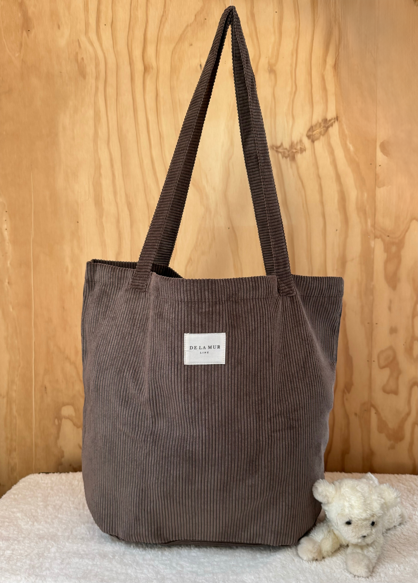 Mom Bag Shopper ribstof bruin