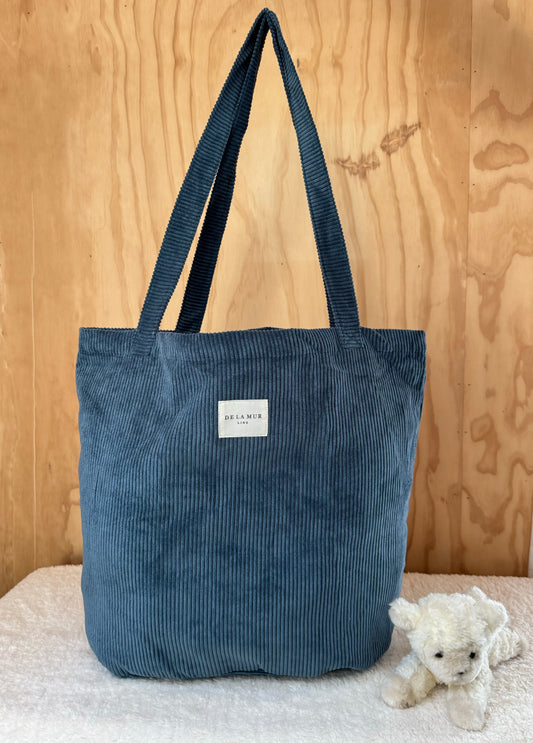 Mom Bag Shopper ribstof blauw