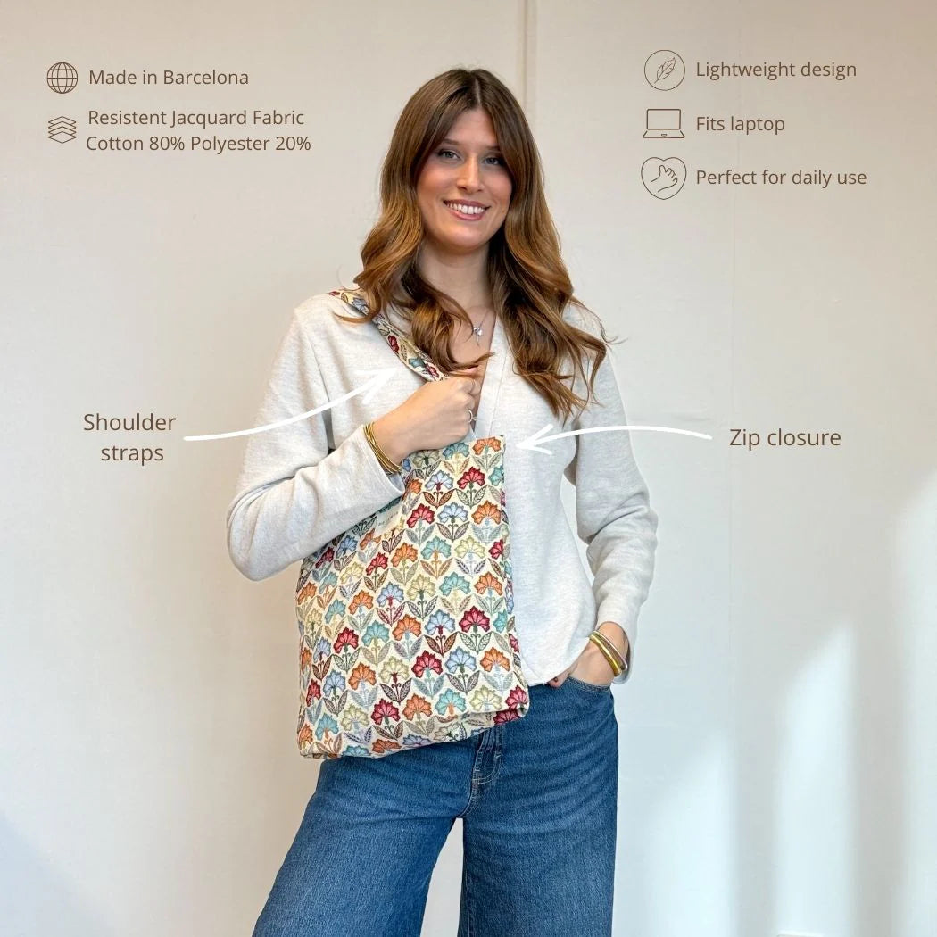 Tote Bag met rits FLORA