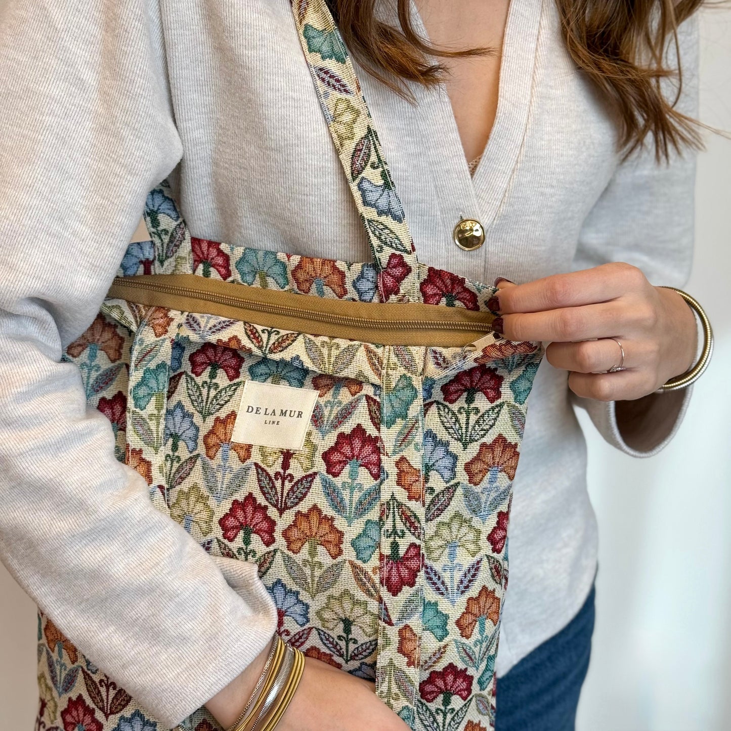 Tote Bag met rits FLORA
