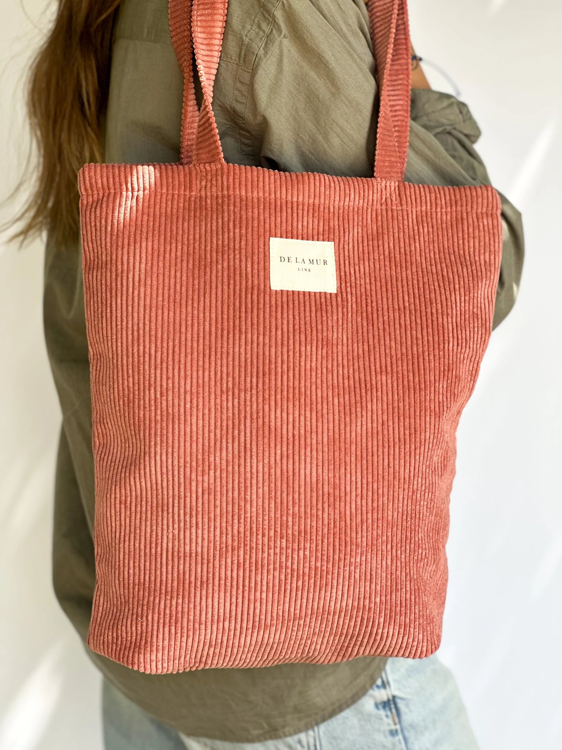 Shopper Middel Roze Rib 