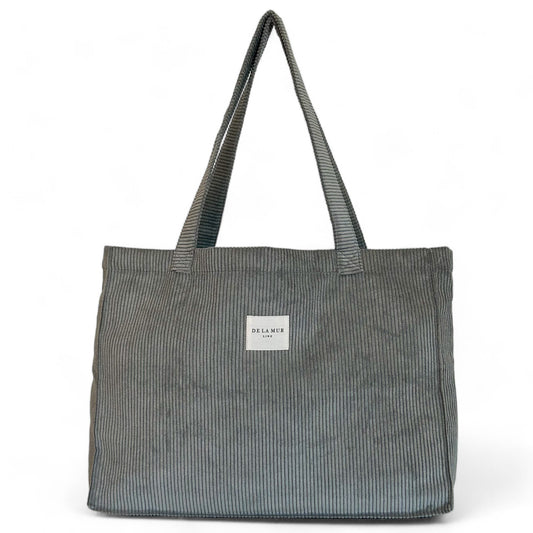 Rechthoekige Shopper De La Mur Line Rib ASH corduroy ribstof