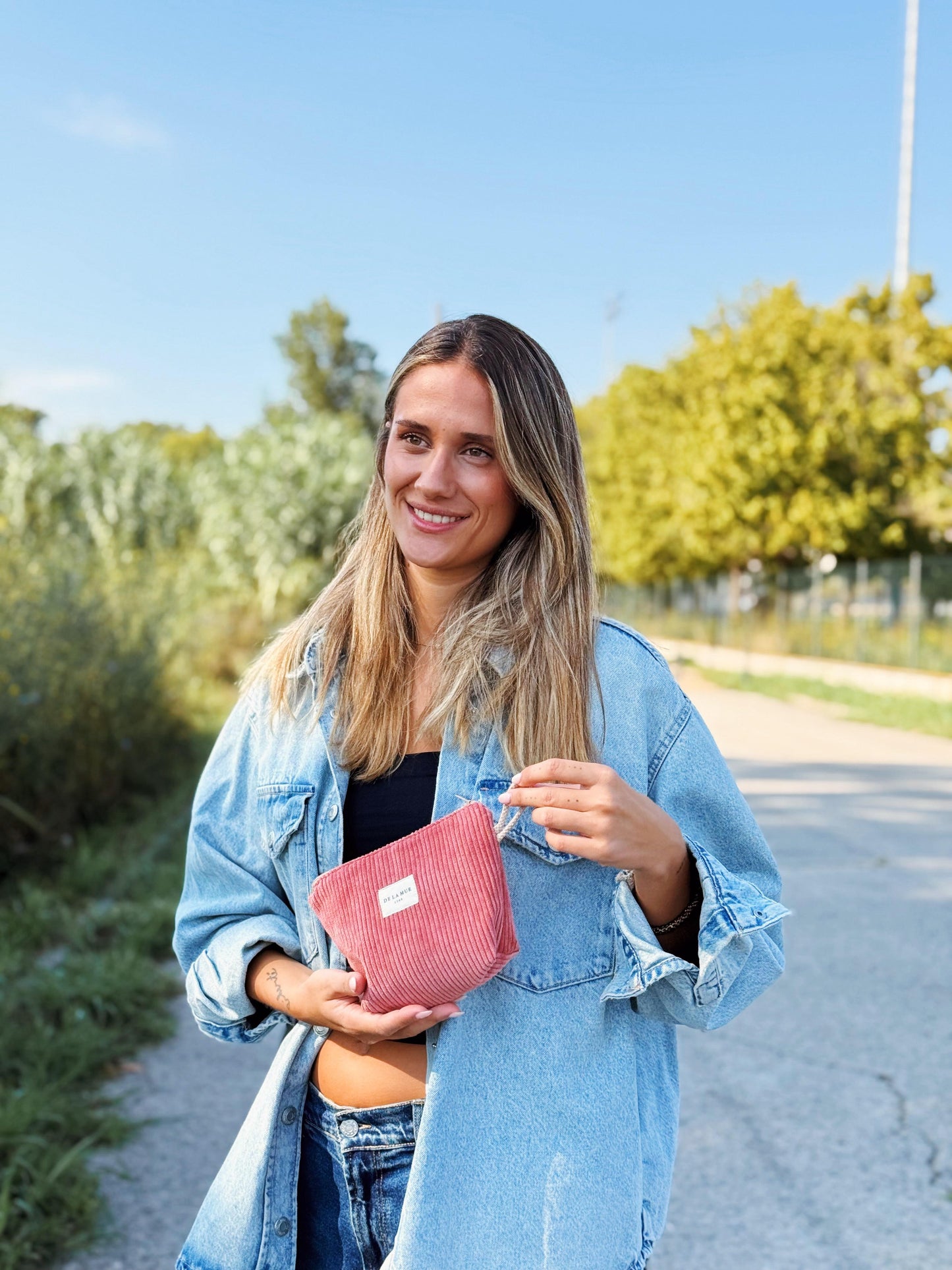 Beauty Bag Klein Rib CORAL