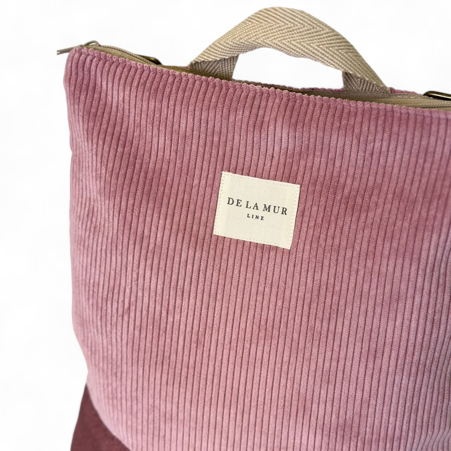 Mom Bag Luiertas Rugzak ribstof roze